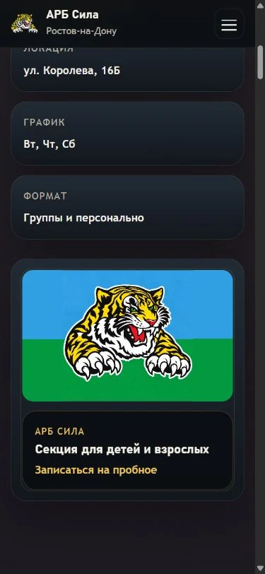 Скриншот мобильной версии arb-sila.ru